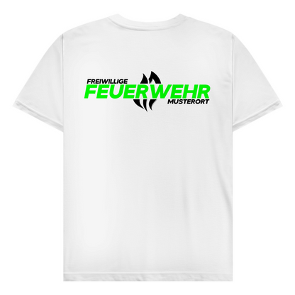 Herren T-Shirt - Flamme Freiwillige Feuerwehr Grün [Personalisierbar]