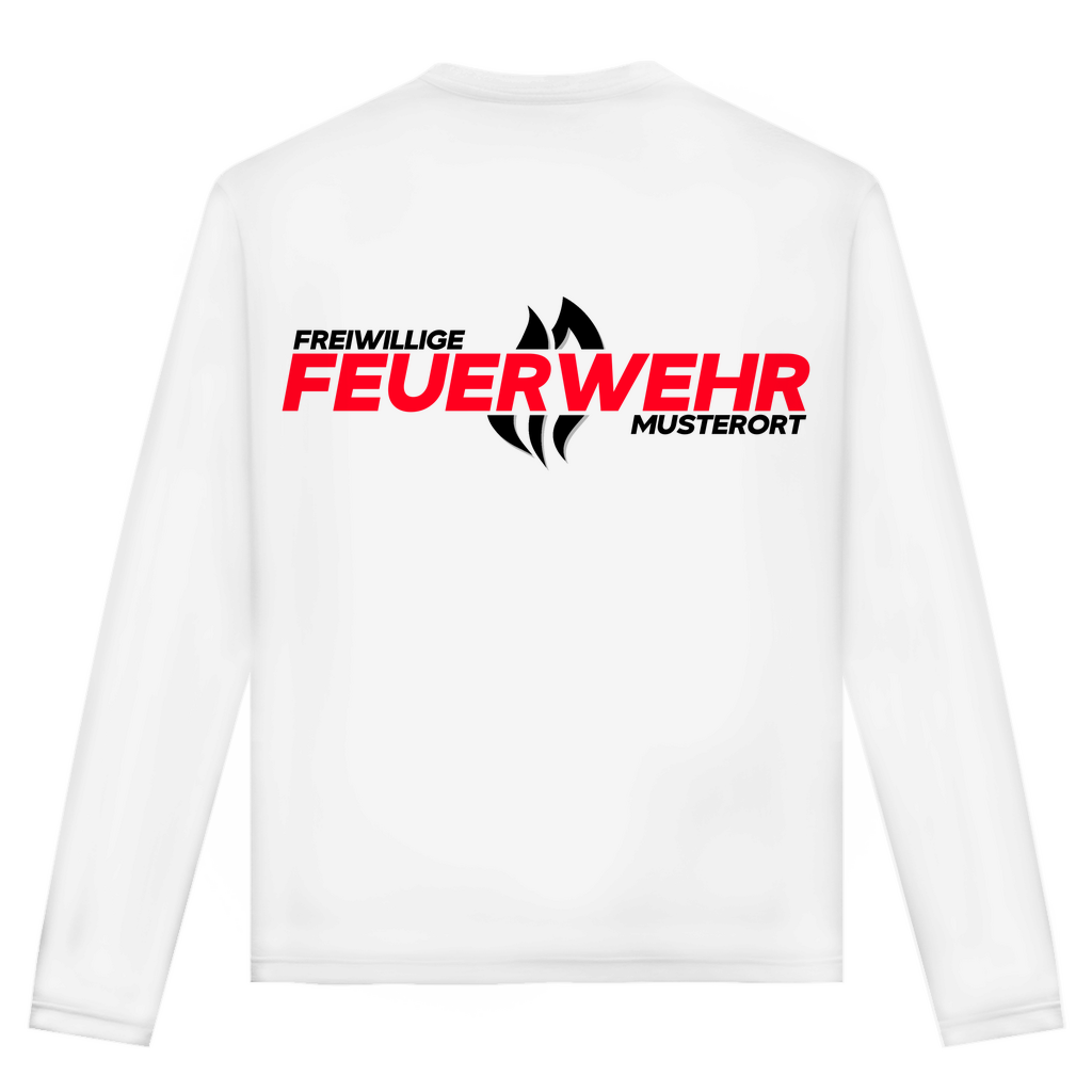 Unisex Langarmshirt - Flamme Freiwillige Feuerwehr Rot [Personalisierbar]