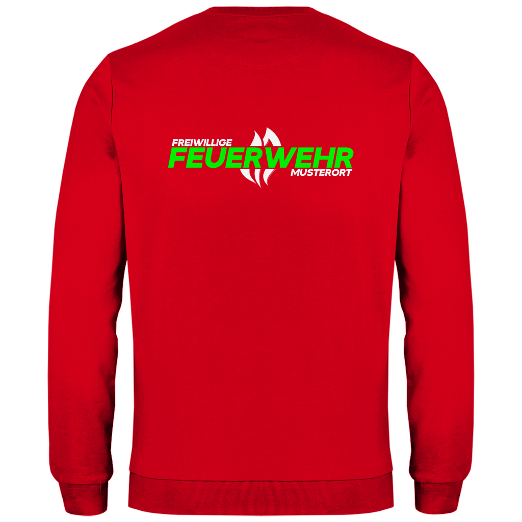 Herren Sweatshirt - Flamme Freiwillige Feuerwehr Grün [Personalisierbar]