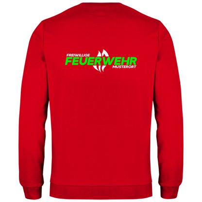 Herren Sweatshirt - Flamme Freiwillige Feuerwehr Grün [Personalisierbar]