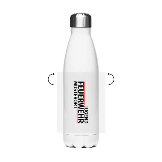 Edelstahl-Thermoflasche - Modern Jugendfeuerwehr [Personalisierbar]