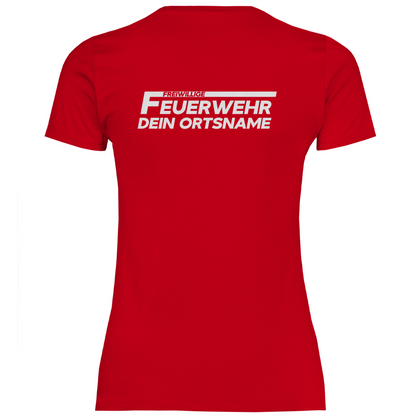 Damen T-Shirt - Freiwillige Feuerwehr Weiß (Personalisierbar)