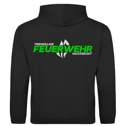 Herren Hoodie - Flamme Freiwillige Feuerwehr Grün [Personalisierbar]