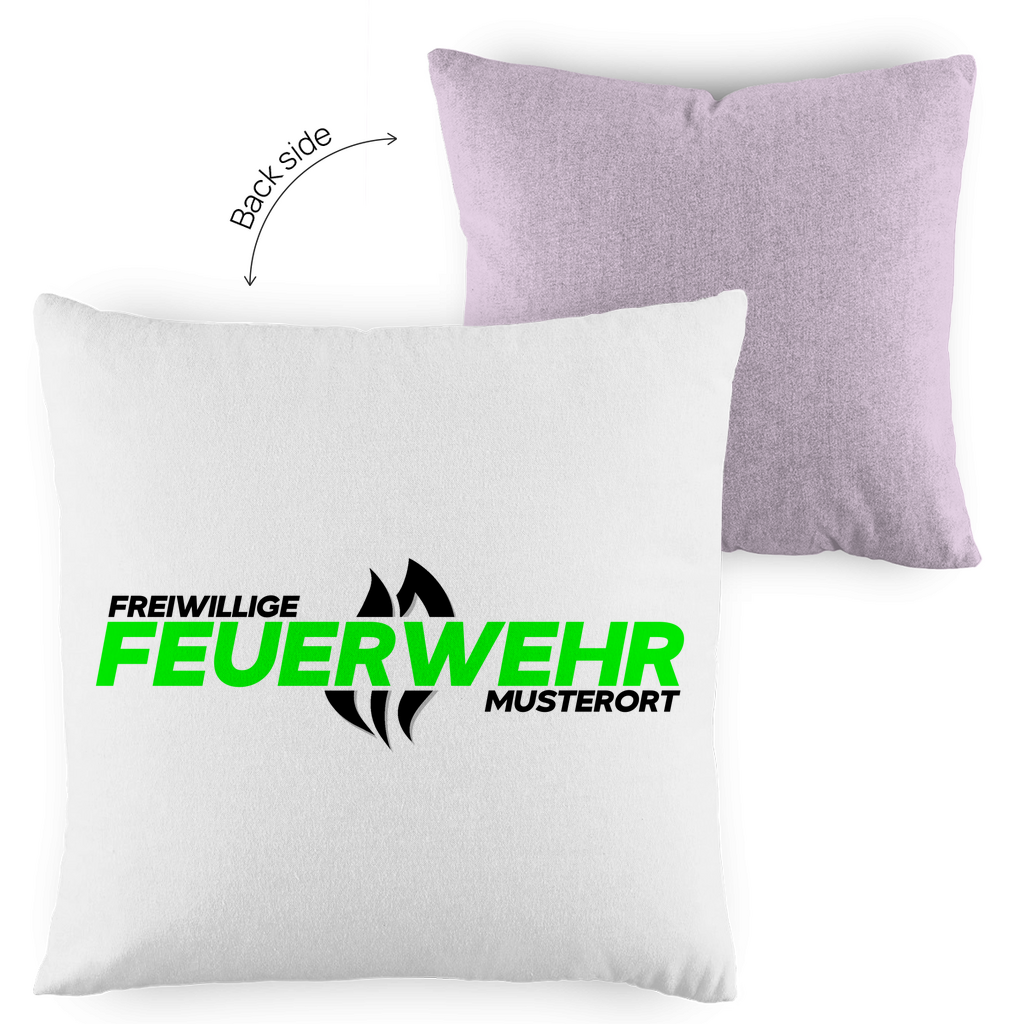 Kopfkissen zweifarbig - Flamme Freiwillige Feuerwehr Grün [Personalisierbar]
