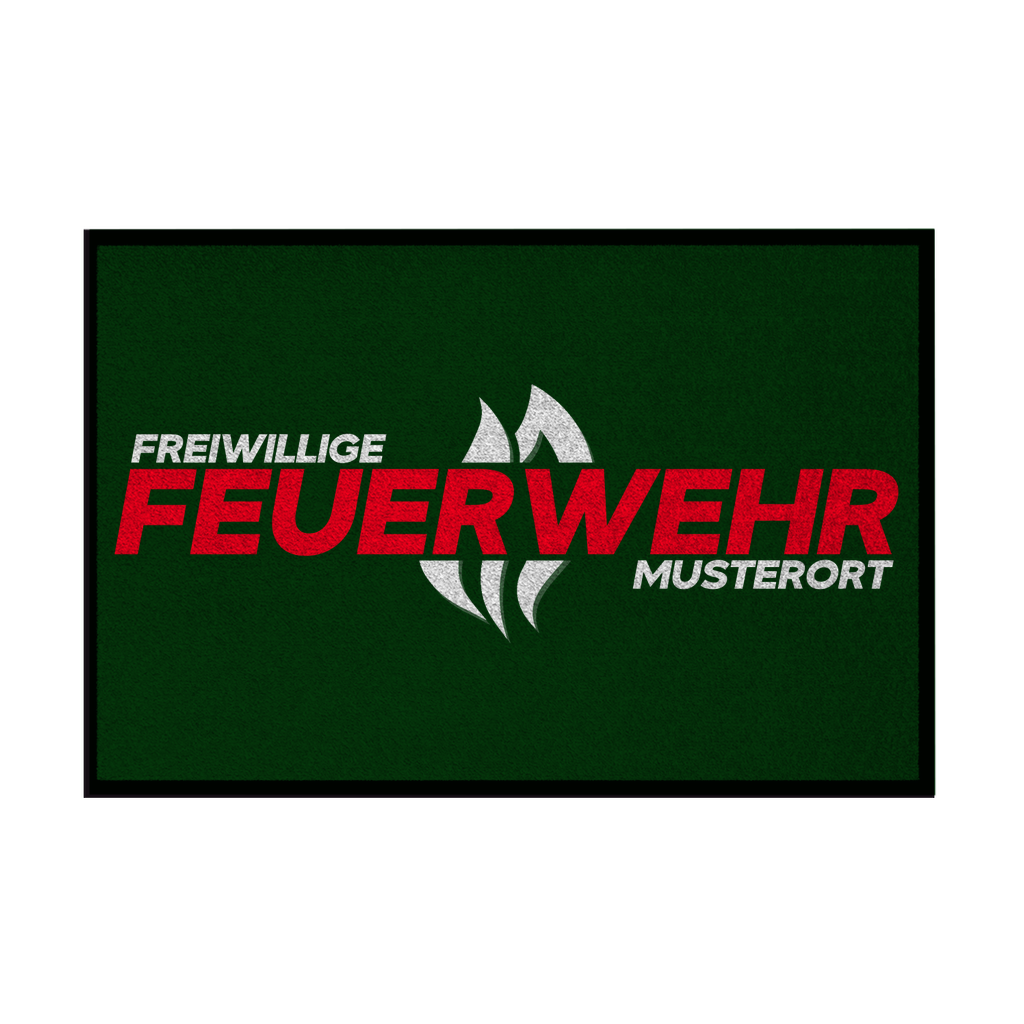 Fußmatte - Flamme Freiwillige Feuerwehr Rot [Personalisierbar]