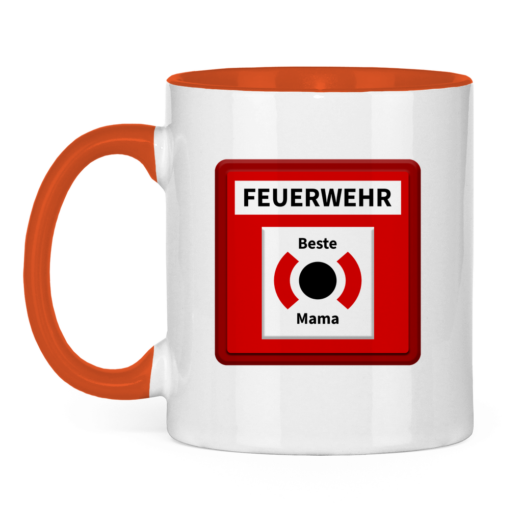 Tasse zweifarbig - Brandmelder Beste Mama