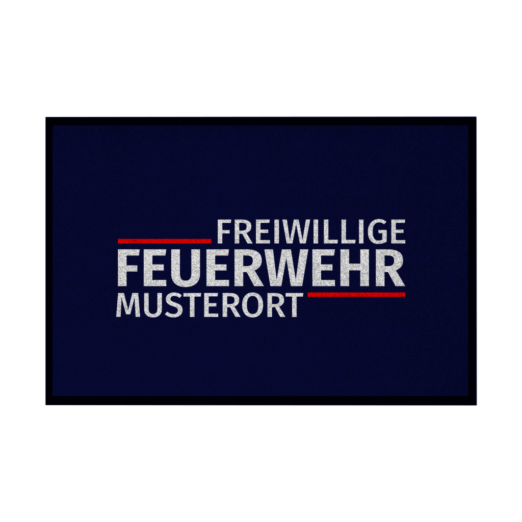 Fußmatte mit Gummirand - Modern Freiwillige Feuerwehr (Personalisierbar)