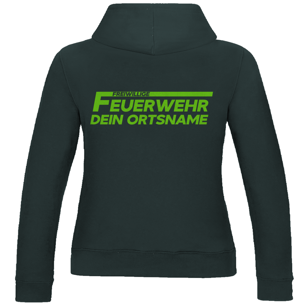Damen Hoodie - Freiwillige Feuerwehr Grün (Personalisierbar)
