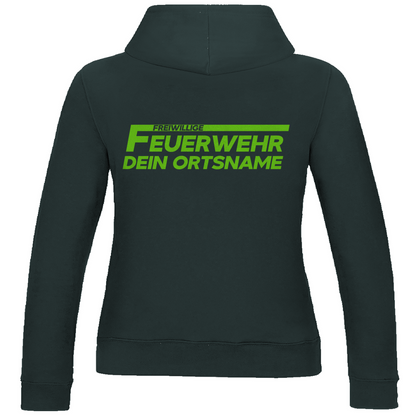 Damen Hoodie - Freiwillige Feuerwehr Grün (Personalisierbar)