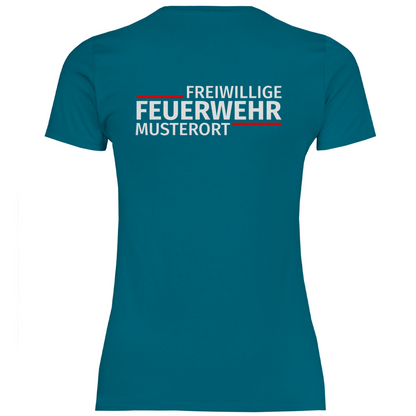 Damen T-Shirt - Modern Freiwillige Feuerwehr (Personalisierbar)