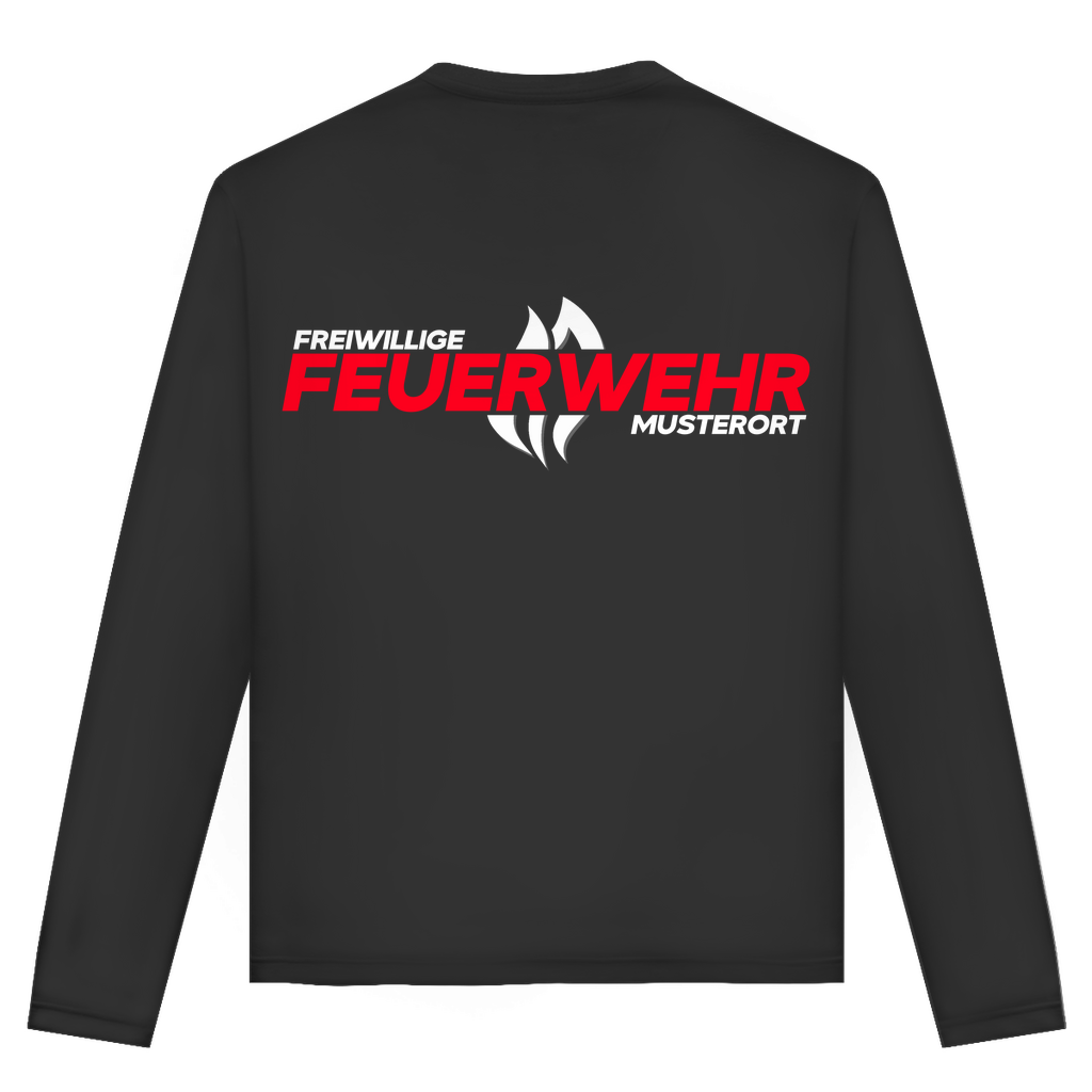 Unisex Langarmshirt - Flamme Freiwillige Feuerwehr Rot [Personalisierbar]