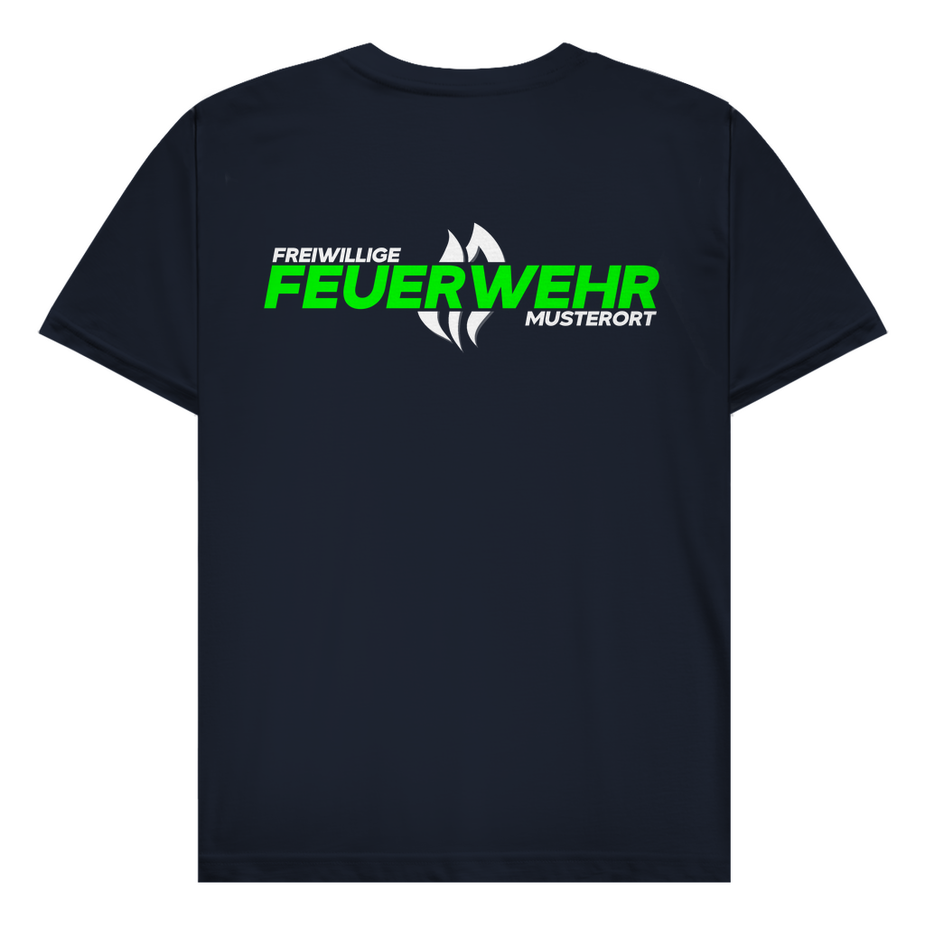 Herren T-Shirt - Flamme Freiwillige Feuerwehr Grün [Personalisierbar]