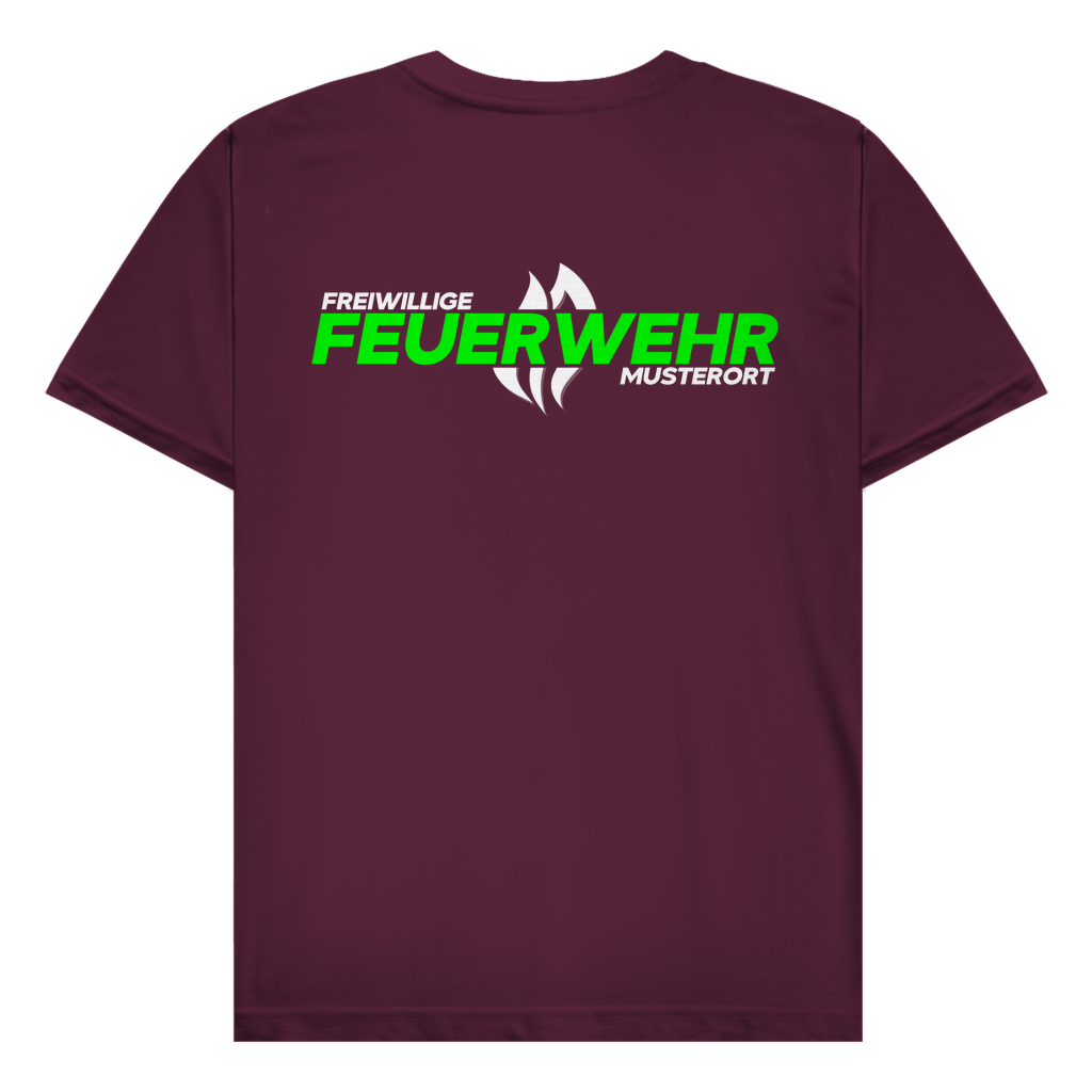 Herren T-Shirt - Flamme Freiwillige Feuerwehr Grün [Personalisierbar]