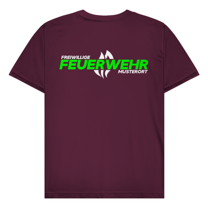 Herren T-Shirt - Flamme Freiwillige Feuerwehr Grün [Personalisierbar]