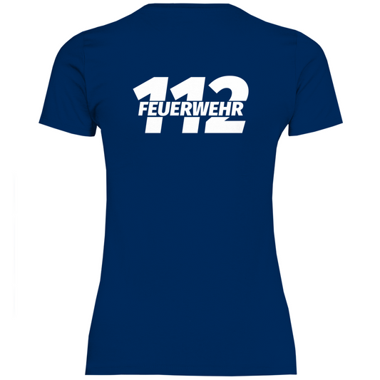 Damen T-Shirt - 112 Feuerwehr Weiß