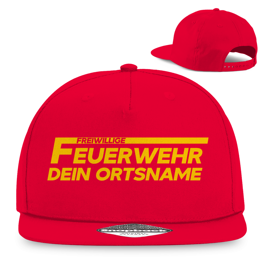Snapback Rapper Cap - Freiwillige Feuerwehr Gelb [Personalisierbar]