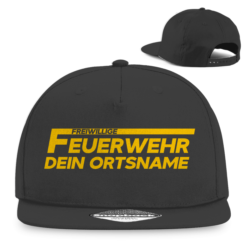 Snapback Rapper Cap - Freiwillige Feuerwehr Gelb [Personalisierbar]