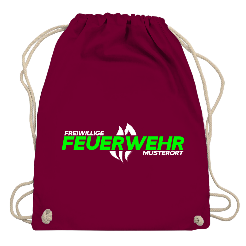 Turnbeutel - Flamme Freiwillige Feuerwehr Grün [Personalisierbar]