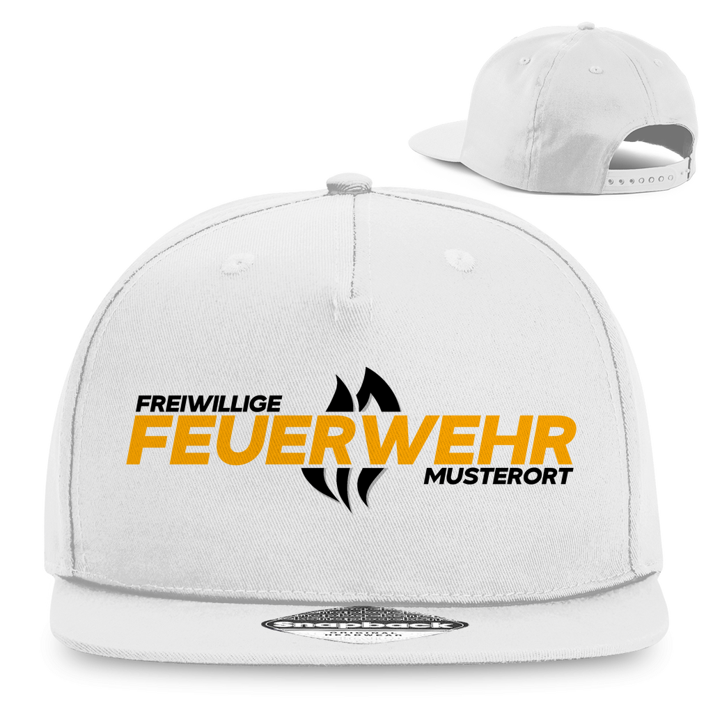 Snapback Rapper Cap - Flamme Freiwillige Feuerwehr Gelb [Personalisierbar]