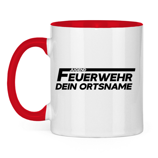 Tasse zweifarbig - Jugendfeuerwehr (Personalisierbar)