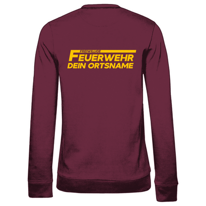 Damen Sweatshirt - Freiwillige Feuerwehr Gelb (Personalisierbar)