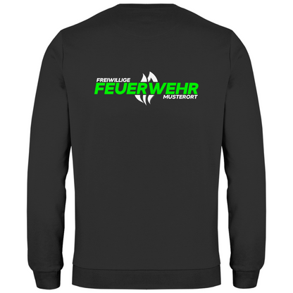 Herren Sweatshirt - Flamme Freiwillige Feuerwehr Grün [Personalisierbar]