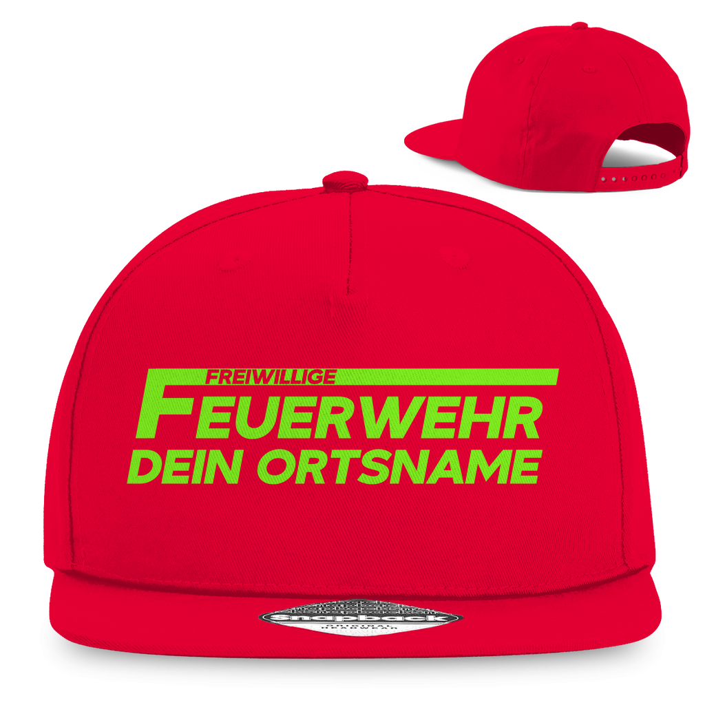 Snapback Rapper Cap - Freiwillige Feuerwehr Grün [Personalisierbar]