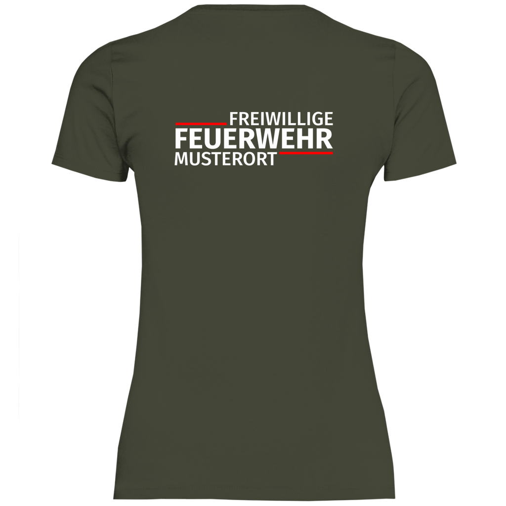 Damen T-Shirt - Modern Freiwillige Feuerwehr [Personalisierbar]