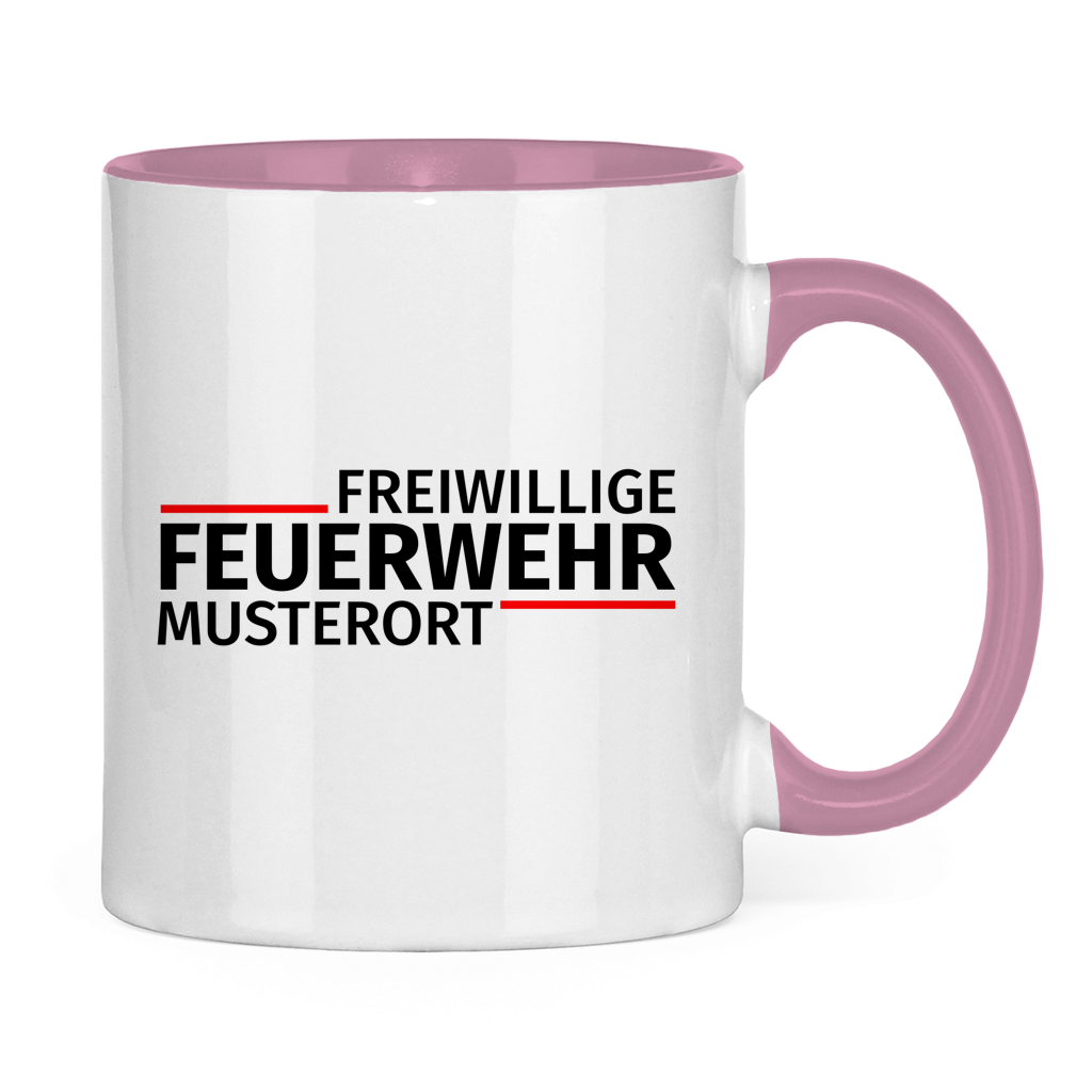 Tasse zweifarbig - Modern Freiwillige Feuerwehr [Personalisierbar]