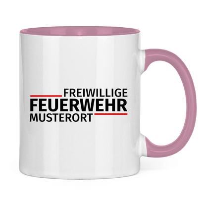 Tasse zweifarbig - Modern Freiwillige Feuerwehr [Personalisierbar]
