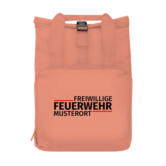 Rucksack mit Seitentasche - Modern Freiwillige Feuerwehr [Personalisierbar]