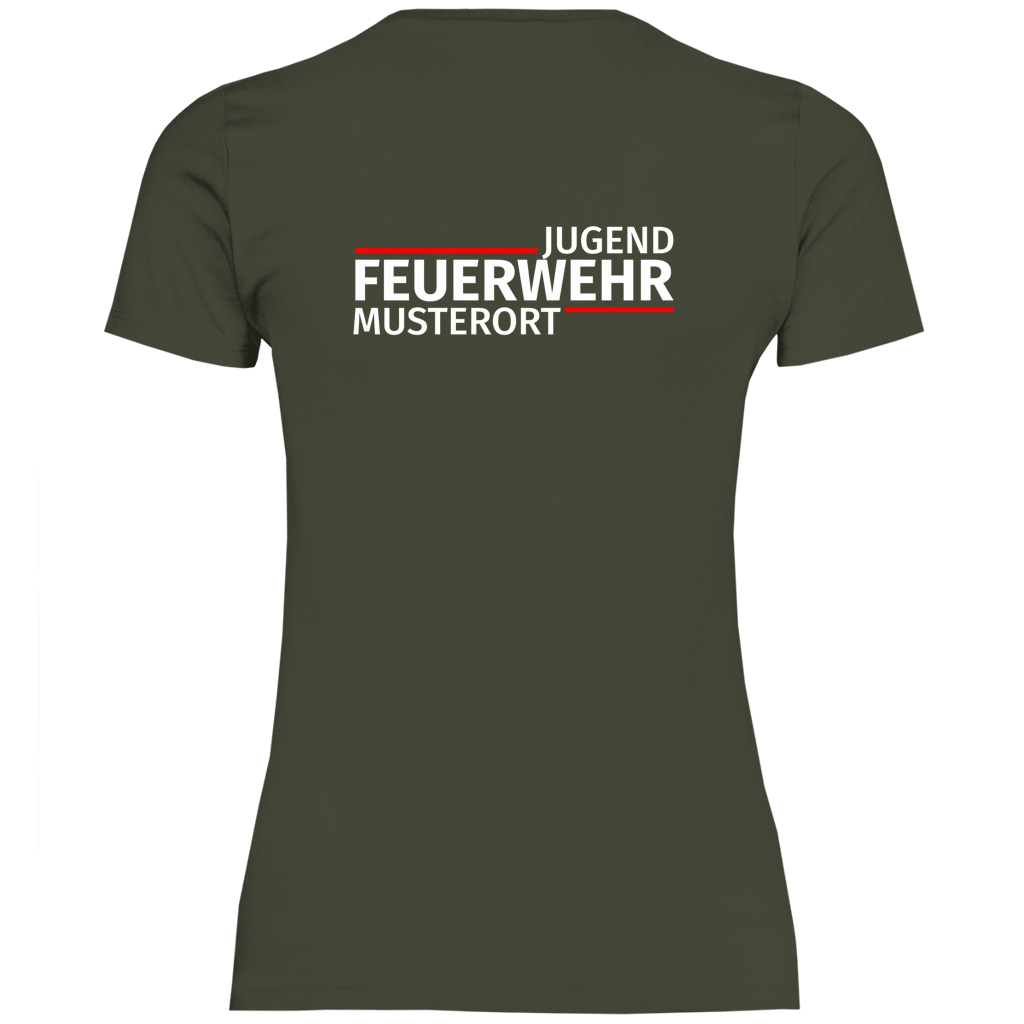 Damen T-Shirt - Modern Jugendfeuerwehr [Personalisierbar]