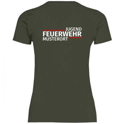 Damen T-Shirt - Modern Jugendfeuerwehr [Personalisierbar]