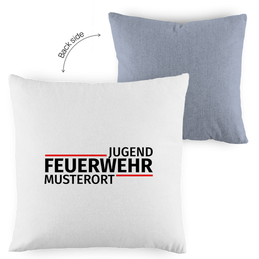 Kopfkissen zweifarbig - Modern Jugendfeuerwehr [Personalisierbar]