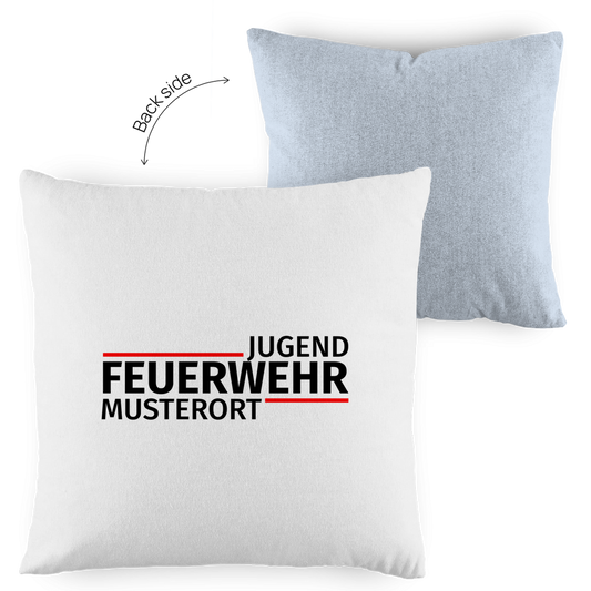 Kopfkissen zweifarbig - Modern Jugendfeuerwehr [Personalisierbar]
