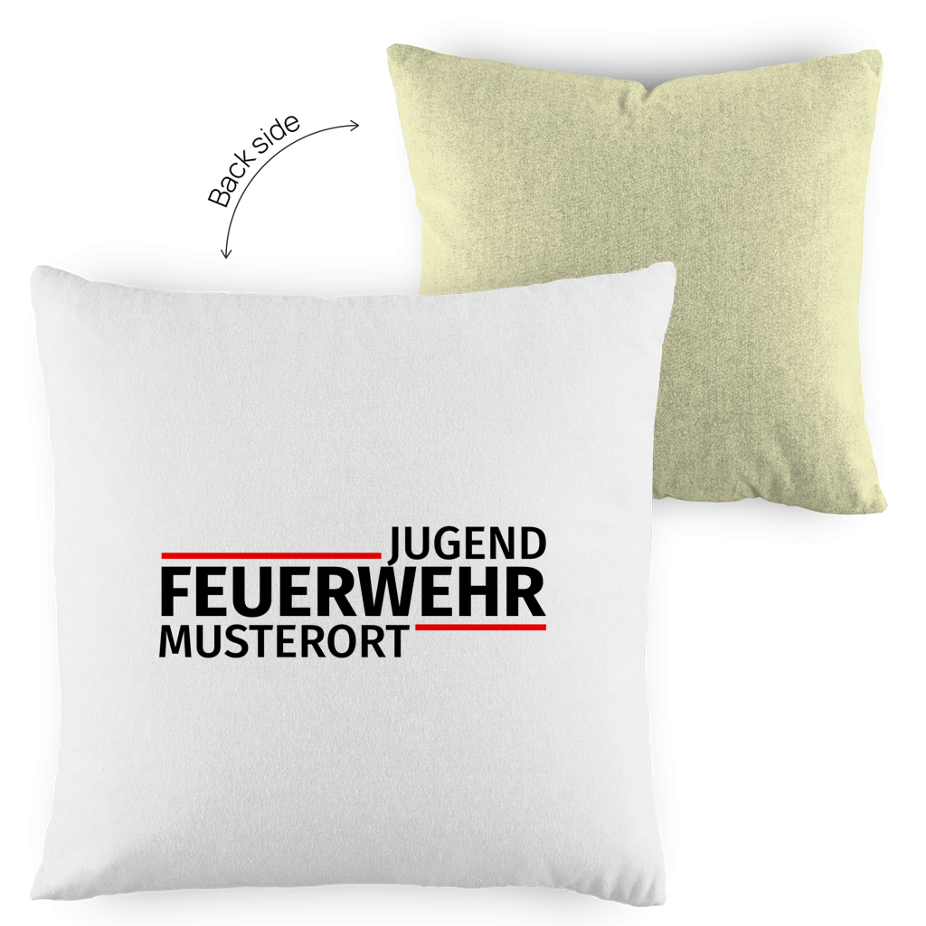 Kopfkissen zweifarbig - Modern Jugendfeuerwehr [Personalisierbar]