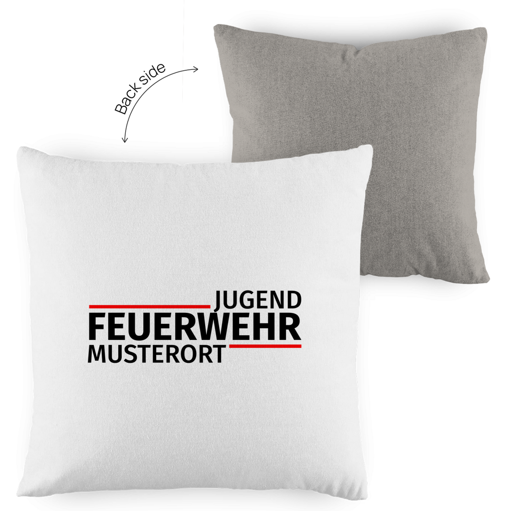 Kopfkissen zweifarbig - Modern Jugendfeuerwehr [Personalisierbar]