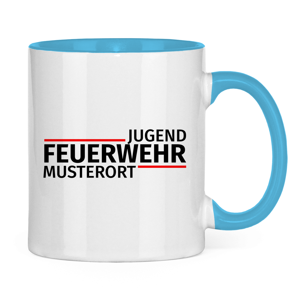 Tasse zweifarbig - Modern Jugendfeuerwehr [Personalisierbar]