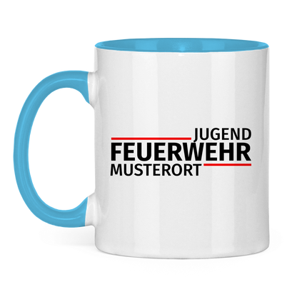 Tasse zweifarbig - Modern Jugendfeuerwehr [Personalisierbar]