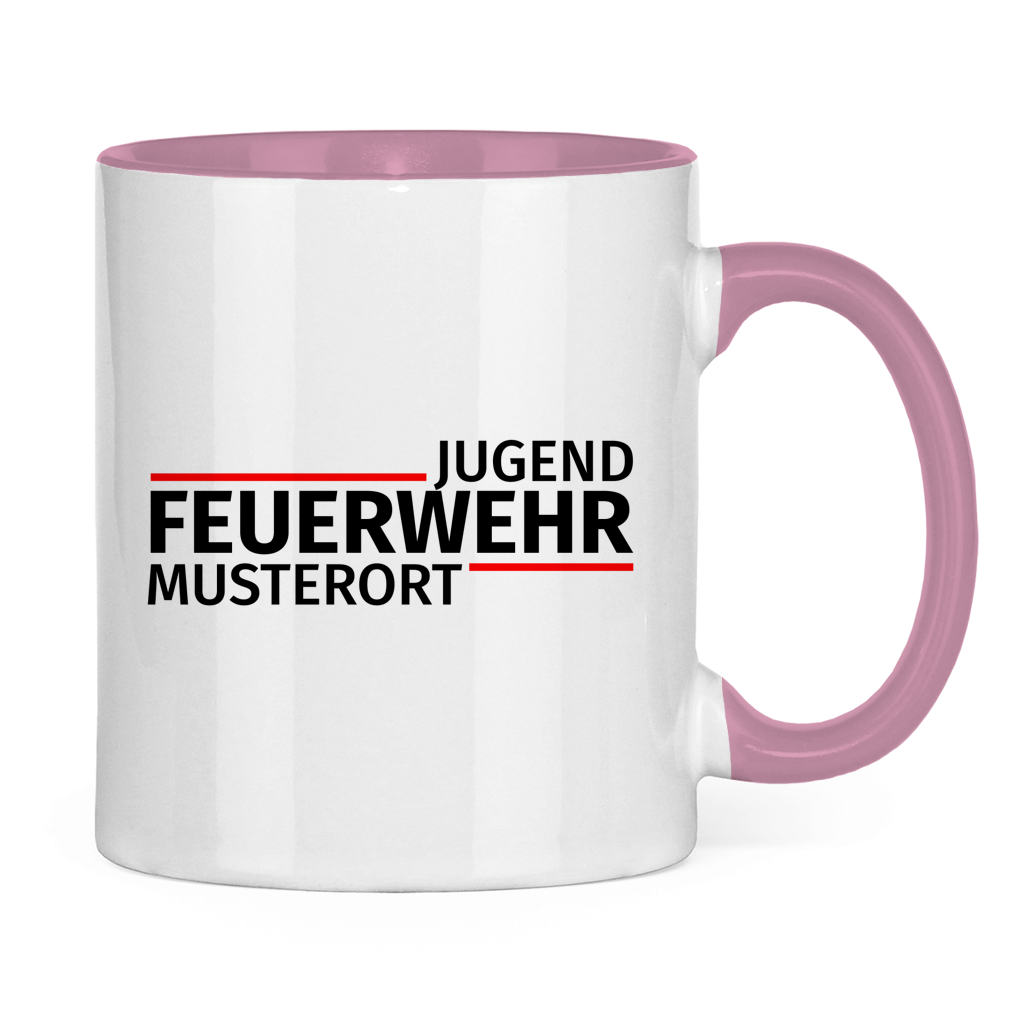Tasse zweifarbig - Modern Jugendfeuerwehr [Personalisierbar]