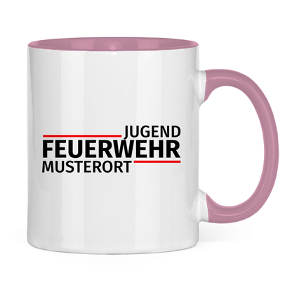 Tasse zweifarbig - Modern Jugendfeuerwehr [Personalisierbar]