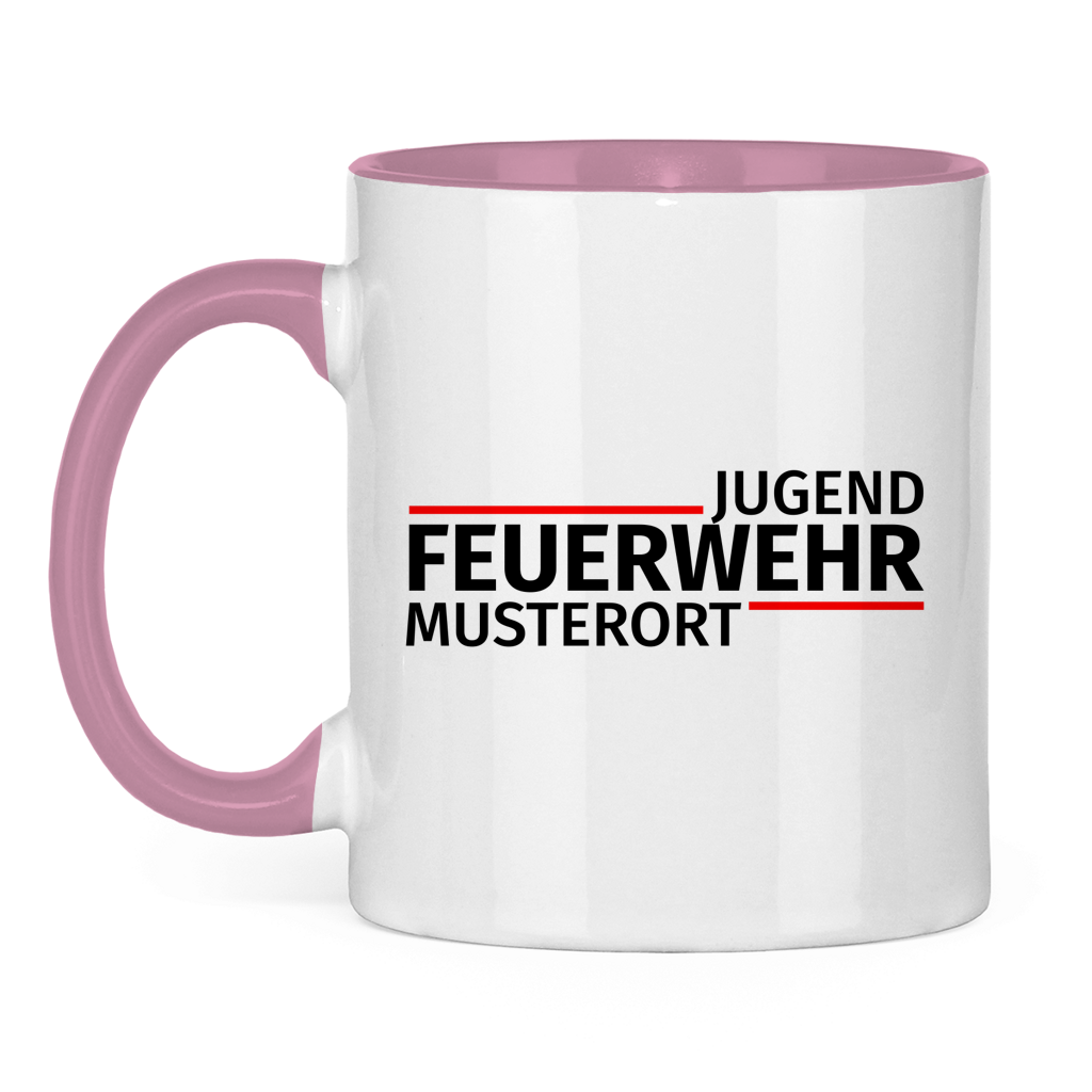 Tasse zweifarbig - Modern Jugendfeuerwehr [Personalisierbar]