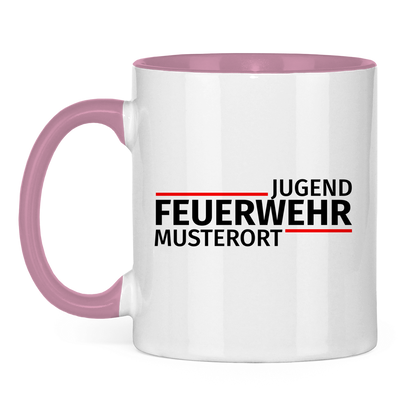 Tasse zweifarbig - Modern Jugendfeuerwehr [Personalisierbar]