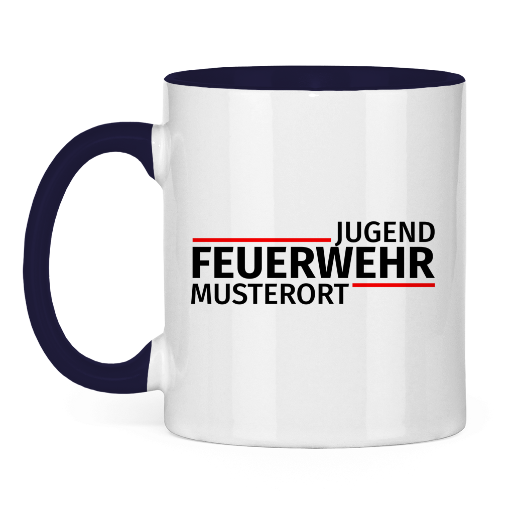 Tasse zweifarbig - Modern Jugendfeuerwehr [Personalisierbar]