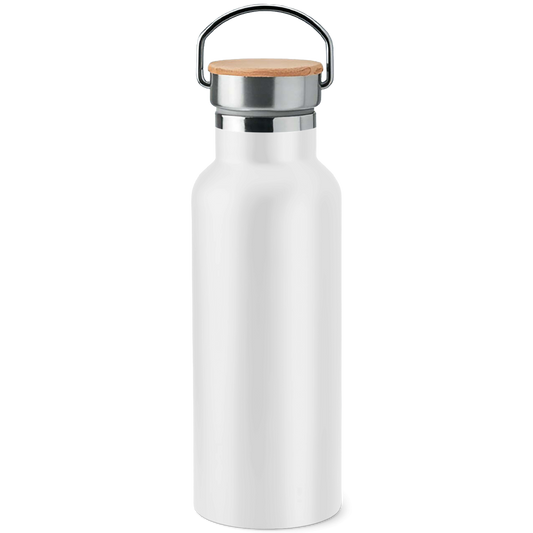 Edelstahl-Trinkflasche mit Bambusdeckel - Modern Jugendfeuerwehr [Personalisierbar]