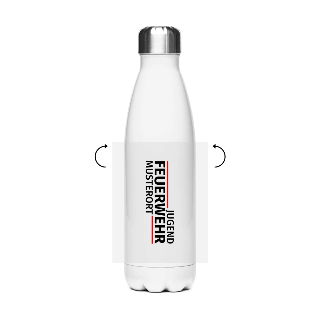 Edelstahl-Thermoflasche - Modern Jugendfeuerwehr [Personalisierbar]