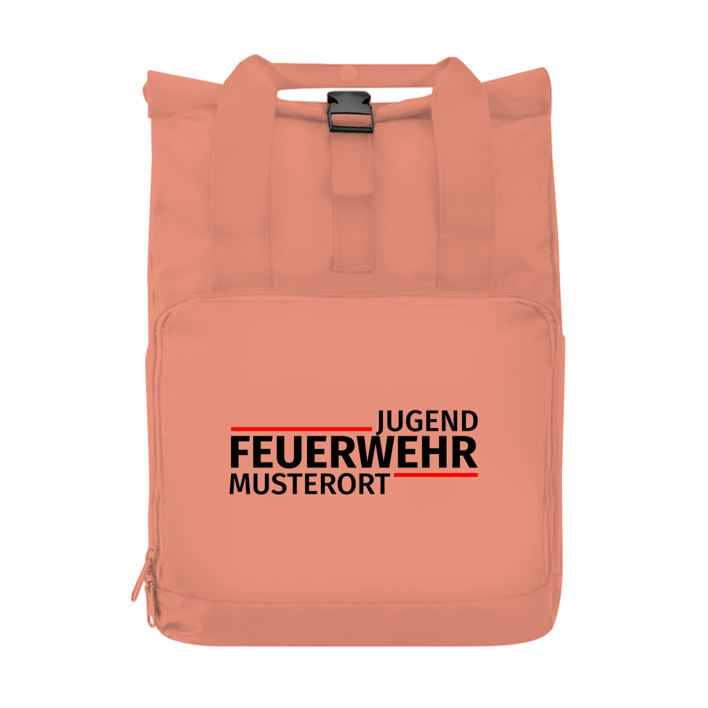 Rucksack mit Seitentasche - Modern Jugendfeuerwehr [Personalisierbar]
