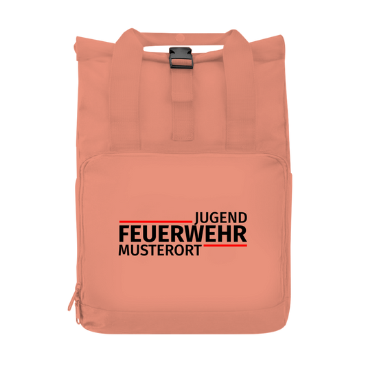 Rucksack mit Seitentasche - Modern Jugendfeuerwehr [Personalisierbar]