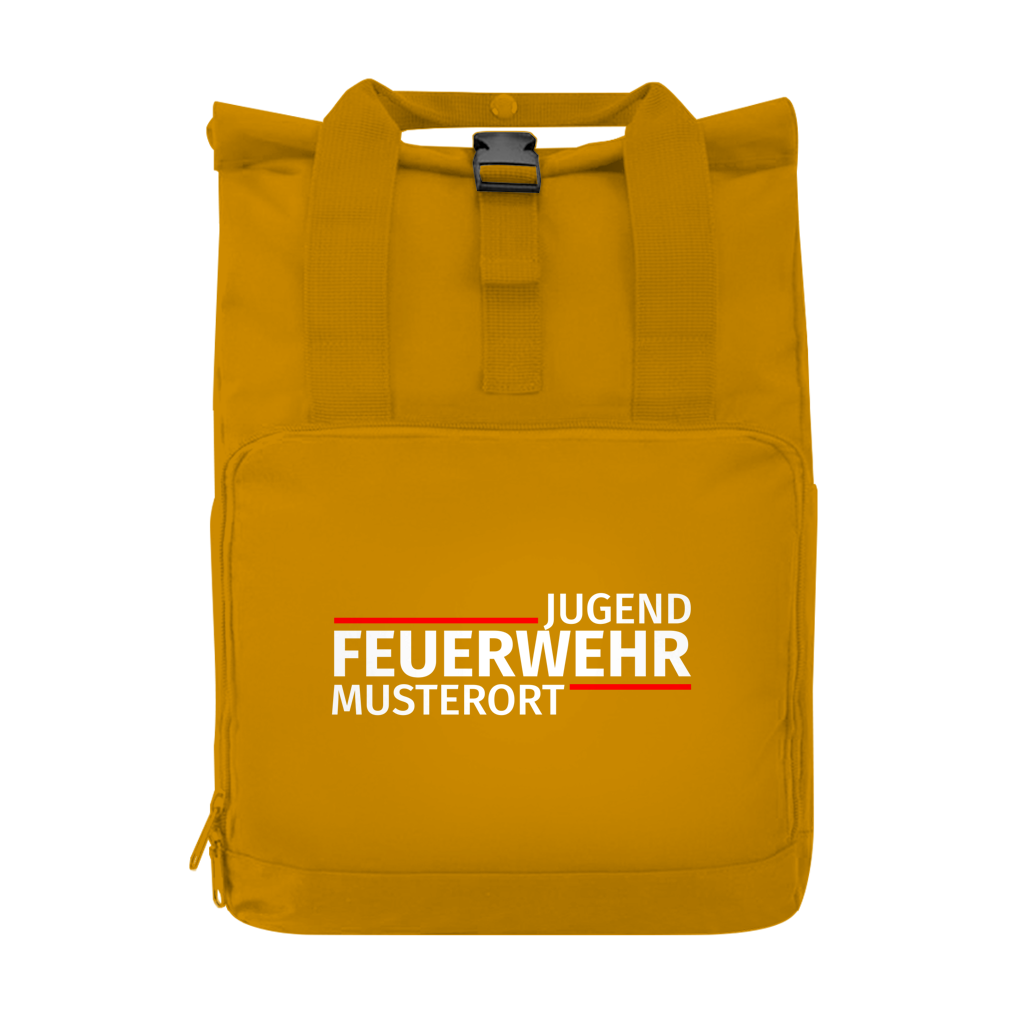 Rucksack mit Seitentasche - Modern Jugendfeuerwehr [Personalisierbar]