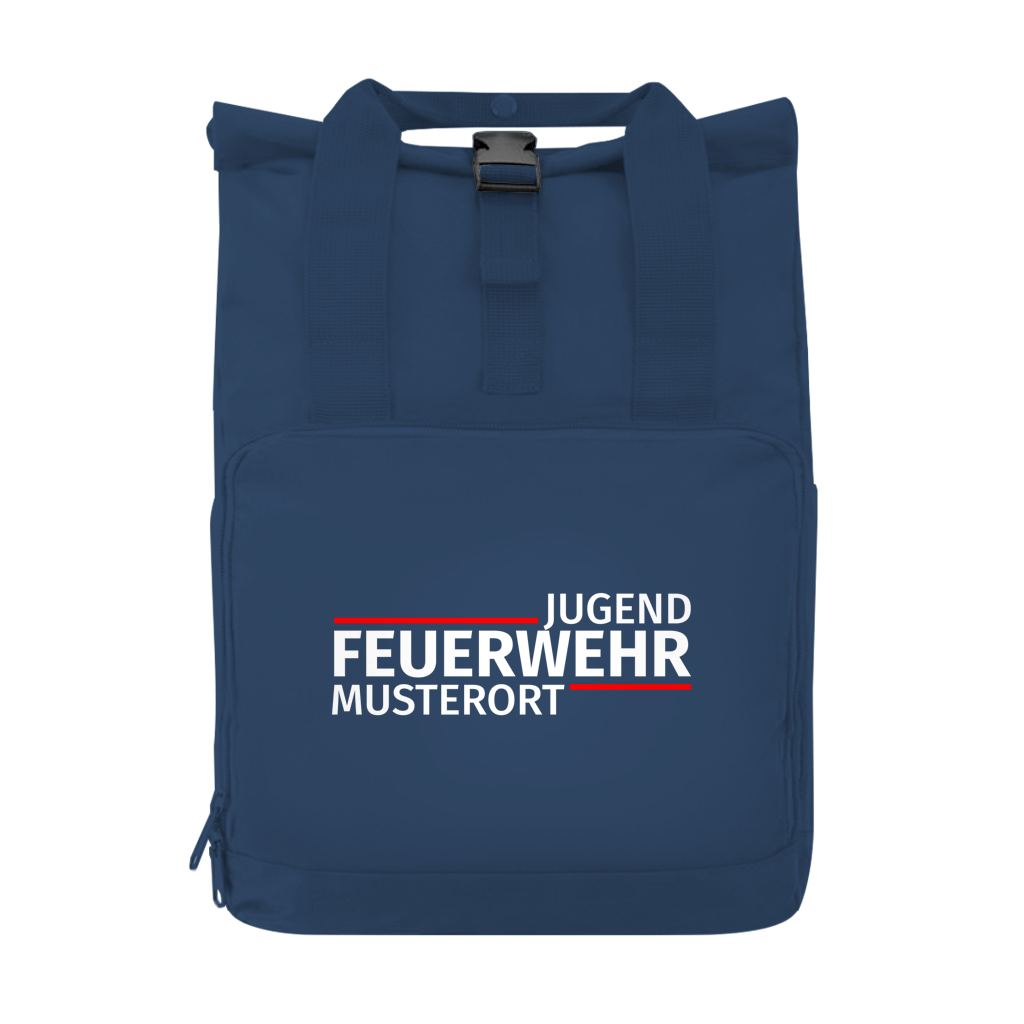 Rucksack mit Seitentasche - Modern Jugendfeuerwehr [Personalisierbar]